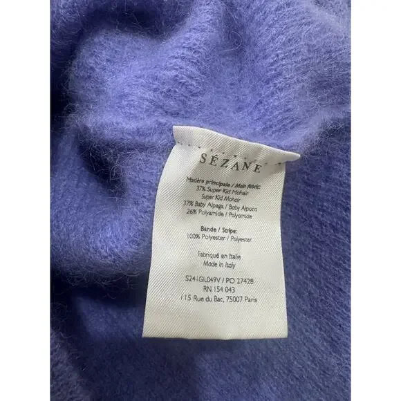 Sezane La Maille Paris Super Kid Mohair Baby Alpaca Wool Button Cardigan Size M - Picture 4 of 6